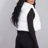 Prettylittlething White Hooded Cropped Vest White