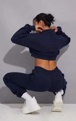 Prettylittlething Midnight Blue Half Zip Crop Sweatshirt Midnight Blue -Prettylittlething d1746d19d7b4735f77f5a96e78eefad54789d48a cmw7064 2