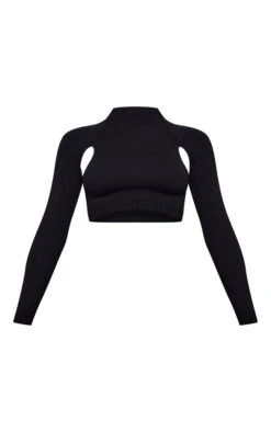 Prettylittlething Black Soft Knit Cut Out Crop Sweater Black -Prettylittlething d20d0bad3d27d957824b5893c25b1418016be16a cnf4776 5