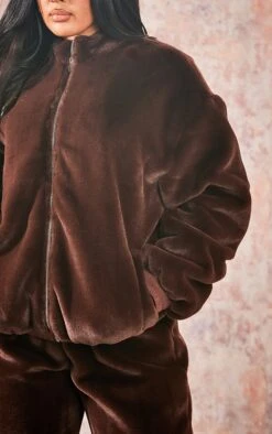 Prettylittlething Premium Chocolate Brown Faux Fur Bomber Jacket Chocolate Brown -Prettylittlething d20fe234bd0498f39b921a1541fb5765ea0f0e44 cng5015 4