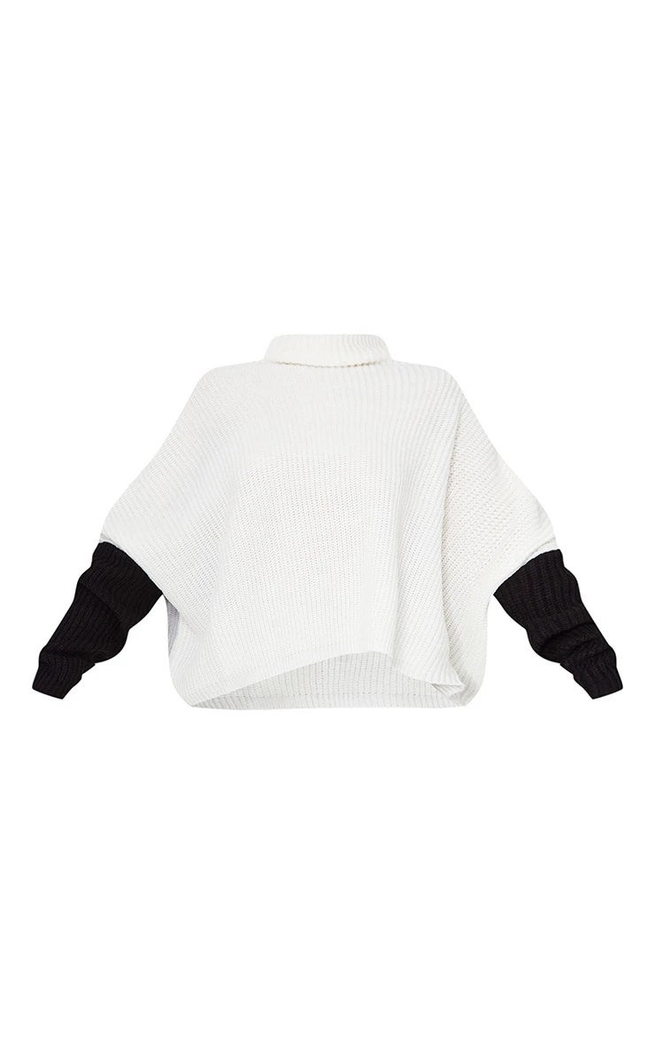 Prettylittlething Monochrome Oversized Colour Block Jumper Monochrome 5 Prettylittlething Monochrome Oversized Colour Block Jumper Monochrome - Image 5