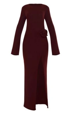 Prettylittlething Chocolate Brushed Rib Corsage Detail Maxi Dress Chocolate. -Prettylittlething d42dd216b971905c4e34c85120383d5ce1f391ec cnh2713 5