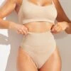 Prettylittlething Nude Shapewear High Waisted Control Thong Nude