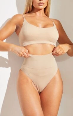 Prettylittlething Nude Shapewear High Waisted Control Thong Nude