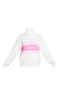 PRETTYLITTLETHING Pink Fairisle Apres Ski Oversized Sweater Pink -Prettylittlething d50186e8e975b99541ec46587afc93ed1511a9c5 cnf2018 5