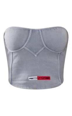 PRETTYLITTLETHING Grey Washed Rib Panel Bandeau Corset Top Grey -Prettylittlething d6d0369ddc9a9ec44e30c42704c8c161934286aa cnd4543 5