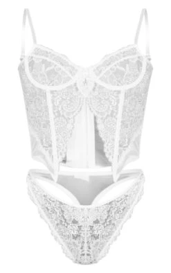 Prettylittlething White Split Front Detail Lace Corset Lingerie Set White -Prettylittlething d77c00685c3fa8bb26d46cd12a81bbeafbfe8bcc cng2019 5