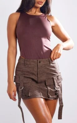 Prettylittlething Washed Brown Faux Leather Pocket Cargo Mini Skirt Brown -Prettylittlething d86248da764a2cea41d01ae5672340b4d7a5cb12 cnh1460 5
