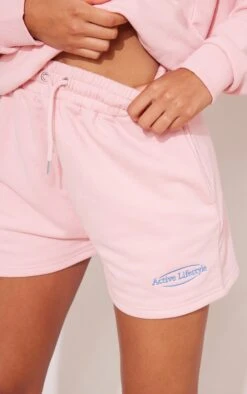 Prettylittlething Light Pink Active Lifestyle Embroidered Lightweight Sweat Shorts Light Pink -Prettylittlething d92abf75ac8962ffeb7b0c49096eefa923d05d78 cne8596 5