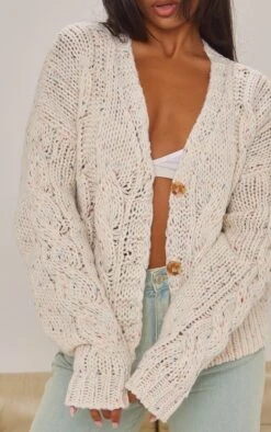 Prettylittlething Cream Space Dye Chunky Knit Cardigan Cream -Prettylittlething d974f83a695eede2f757d8e3b72e4e93450039e2 cne7114 4