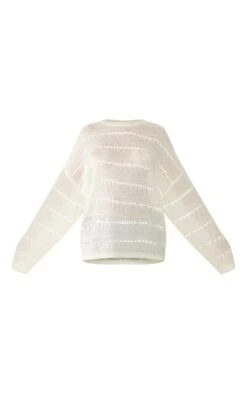 Prettylittlething Cream Open Knit Slouchy Sweater Cream -Prettylittlething d9d523163a099d658d508852d9dffcf3ebc37ad0 cne7526 5