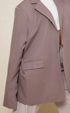Prettylittlething Taupe Oversized Drop Shoulder Dad Blazer Taupe -Prettylittlething dae98050c18102fb3f5de426bc1256498093b782 cna7109 4