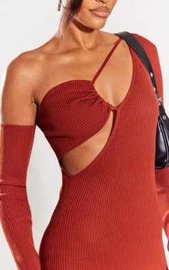 Prettylittlething Rust Ruched Front Long Sleeve Rib Knit Maxi Dress Rust -Prettylittlething db1db6135c0572ad66e1ec7d213150f3dd0a4ca7 cnf0341 4