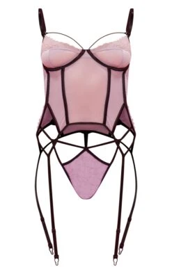Prettylittlething Grey Mesh Boning Detail Corset Set Grey -Prettylittlething ddd15b31d2ca87111363cd5d1a8f74094cad80ec cng9294 5