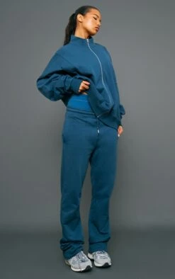 Prettylittlething Petrol Premium Tonal Print Zip Through Panelled Track Top Petrol -Prettylittlething de4f96fbfd675f3a49500d88edb9c067a92d0645 cng5241 3