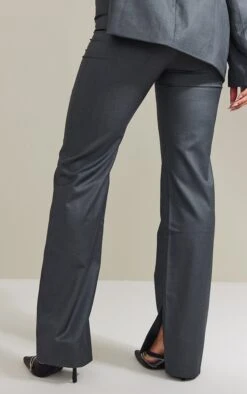 Prettylittlething Charcoal Woven Tailored Split Hem Straight Leg Pants Charcoal -Prettylittlething dfa665b3a128ca1d80c702242d9a875b5828fdf4 cnb5433 3