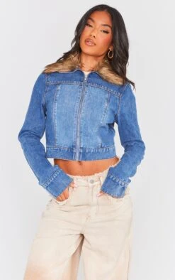 Prettylittlething Mid Blue Wash Fur Trim Denim Biker Jacket Mid Blue Wash -Prettylittlething e0064d1907d3aac8b40330192ce5fe2088099868 cnf7843 4