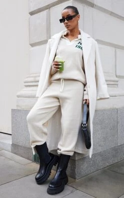 Prettylittlething Oatmeal Oversized Knitted Drawstring Sweatpants Oatmeal -Prettylittlething e08cdac6ddc3e8a7eff7fc8be3e787bfaafc3bf8 cnb3738 4