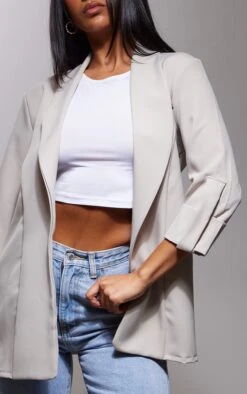Prettylittlething Stone Basic Turn Up Sleeve Blazer Stone -Prettylittlething e1f1fe3211e9a7fdad2531dca00121f25ae2d7e8 cnd1948 4