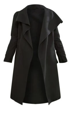 Prettylittlething Black Veronica Waterfall Tie Waist Coat Black -Prettylittlething e28c90f444544b46f72c7e691cfee6544164d29d cna9692 5