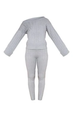 Prettylittlething Grey Bardot Sweater And Legging Lounge Set Grey -Prettylittlething e343cd0800ee2d969dab4b07fe239ac79b108144 cmf7365 5