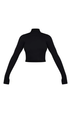 Prettylittlething Black Ribbed Knitted Roll Neck Cropped Sweater Black -Prettylittlething e40c9fa18fb9b4096dd30137bf5c9276ce04f4c8 cnf2253 5