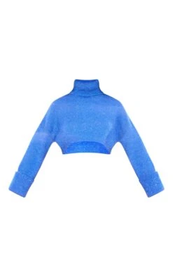 Prettylittlething Midnight Blue Tinsel Knit High Neck Oversized Sweater Midnight Blue -Prettylittlething e4fdfe79471fb8a20d629dd79cff91b3240db35f cng7465 5