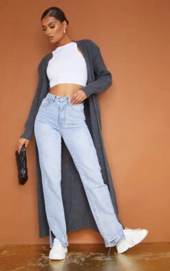 Prettylittlething Charcoal Maxi Cardigan Charcoal -Prettylittlething e5f92e4f83cf2841665e6039bd087f5972db2536 clv8363 3