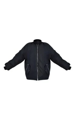 Prettylittlething Black Pocket Detail Oversized Bomber Jacket Black -Prettylittlething e860e3720b7ca0f478b8e28c862ea611bd8f3e94 cnc0435 5