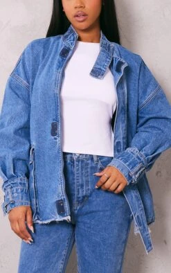 Prettylittlething Mid Blue Wash Buckle Detail Frayed Hem Denim Jacket Mid Blue Wash 8 Prettylittlething Mid Blue Wash Buckle Detail Frayed Hem Denim Jacket Mid Blue Wash -Prettylittlething e9342aae541b2054e5ade25d34e58456190e6c1d cnf7841 4