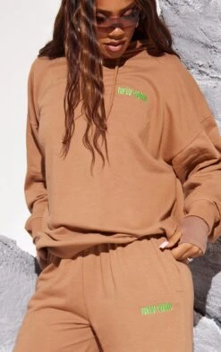 Prettylittlething Chocolate New York Embroidered Oversized Hoodie Chocolate -Prettylittlething e941fe80c3d6bff5f2eb46e28ee553af80acb756 cng1737 4