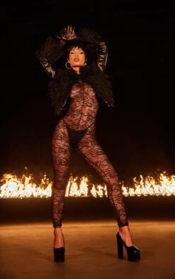 Prettylittlething Black Lace All In One Gloves Body Stocking Black -Prettylittlething ed8713738da9665a9c7a8d68c9ce98e36c0cd738 cna6395 3