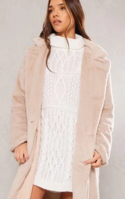 Prettylittlething Beige Premium Soft Faux Fur Tailored Maxi Coat Beige -Prettylittlething ede894d0c9dbb9d35799565dc519ffb5ed862d3d cng6096 4