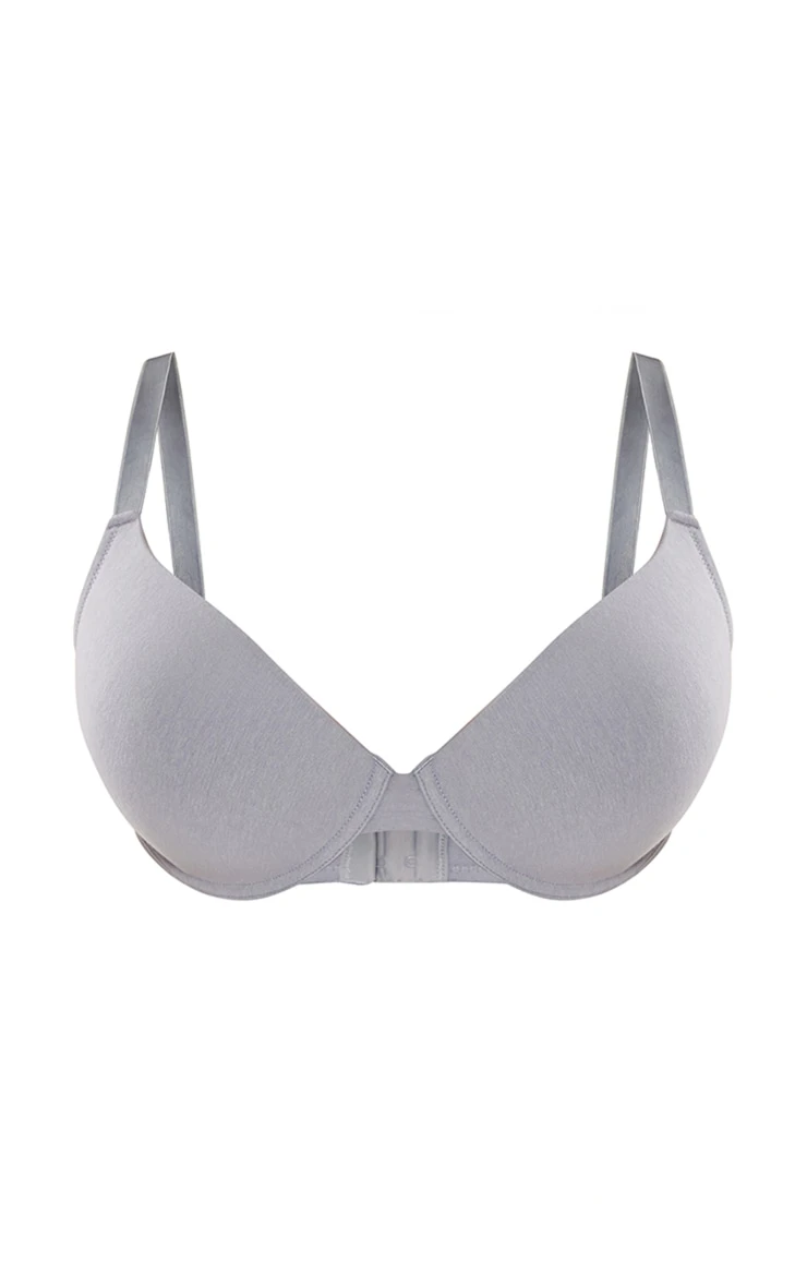 Prettylittlething Charcoal Soft Touch Cotton T-shirt Dd+ Cup Size Bra Charcoal 5 Prettylittlething Charcoal Soft Touch Cotton T-shirt Dd+ Cup Size Bra Charcoal - Image 5