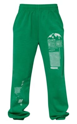Prettylittlething Bright Green Washed Worldwide Printed Cuffed Sweatpants Bright Green -Prettylittlething ef8a690d3ad07918940bb3734fe2429a8797dc7f cmy1339 5