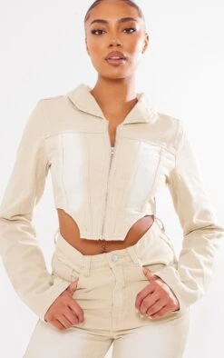 Prettylittlething Tall Washed Stone Denim Zip Up Jacket Washed Stone -Prettylittlething f0f8dfd566aeb478d51119430fe3d693b581fdb1 cnf6667 4