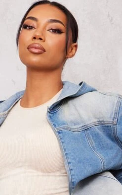 Prettylittlething Tall Vintage Mid Wash Oversized Zip Up Hooded Denim Jacket Vintage Mid Wash -Prettylittlething f2bdf88b1d167458c20a3e3931a4ceac3608a8f1 cng4941 4