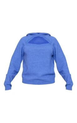 Prettylittlething Dark Teal Marl Knit Cut Out Knit Hood Sweater Dark Teal -Prettylittlething f331e19979079f8329cb6d7e54019877b609600e cnf4785 5