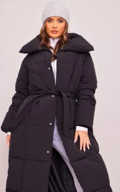 Prettylittlething Black Oversized Square Quilted Maxi Puffer Coat Black -Prettylittlething f4570f678cdeb2693c8366a4ce52c4b2de981217 cnf7615 4