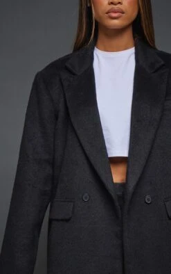 Prettylittlething Black Textured Wool Look Oversized Blazer Black -Prettylittlething f5e14750cddde49d071c27f72b3c497e6d010205 cnc0212 4