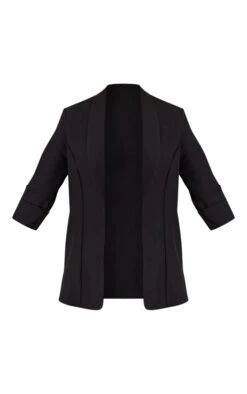 Prettylittlething Black Basic Turn Up Sleeve Blazer Black -Prettylittlething f78abc477b9fe6f1e55270904e9e47deff587eec cmf5440 5