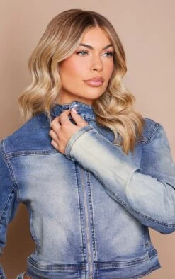 Prettylittlething Mid Blue Wash Faded Motocross Jacket Mid Blue Wash -Prettylittlething f7ad1092fb9504708249f9098b7e7f332b002f11 cng3051 4