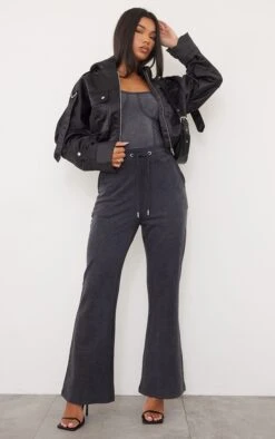 Prettylittlething Black Satin Oversized Hooded Utility Bomber Jacket Black -Prettylittlething f8dbde9d11e61625666d290e56cee92d276f0754 cmg7907 3