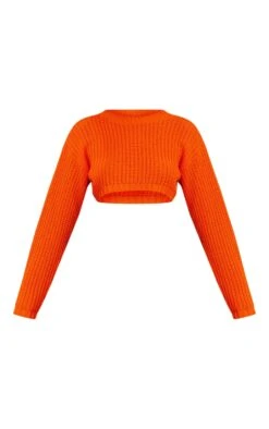 Prettylittlething Orange Knitted Super Cropped Sweater Orange -Prettylittlething f8e221a5e3f6585edea425d89ee8859db9cbc241 cnb3796 5