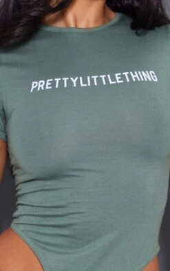 PRETTYLITTLETHING Sea Green Logo Short Sleeved Bodysuit Sea Green -Prettylittlething f911bda19db24d5d55c1328364ce1d39853025c0 cnc0631 4