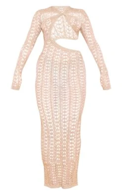 Prettylittlething Gold Open Knit Glitter Long Sleeve Maxi Dress Gold -Prettylittlething fa79031a94b14759f1ad43f41e8196e7174842f5 cnf9216 5