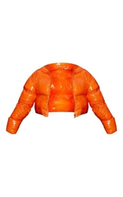 Prettylittlething Orange High Shine Cropped Puffer Orange -Prettylittlething fb7645dc12c47faa945dd0621d108e7a0482d631 cnf7578 5