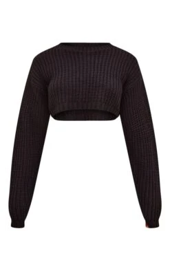 Prettylittlething Black Knitted Super Cropped Sweater Black -Prettylittlething fc9cbb0f6775dfa814b8f401a8a5ed20c30a3d7f cnb3797 5