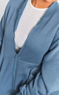 Prettylittlething Steel Blue Oversized Zip Through Sweat Bomber Jacket Steel Blue -Prettylittlething fcfedf4b4d5110ad4fb0a59ec306ad0366944c13 cnf8406 4