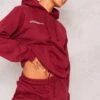 PRETTYLITTLETHING Cherry Red Logo Est 2012 Oversized Hoodie Cherry Red
